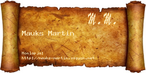 Mauks Martin névjegykártya