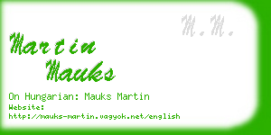 martin mauks business card